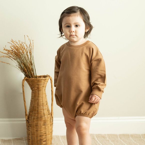 6-12 month Pink organic bubble romper oversized - Picture 2 of 2